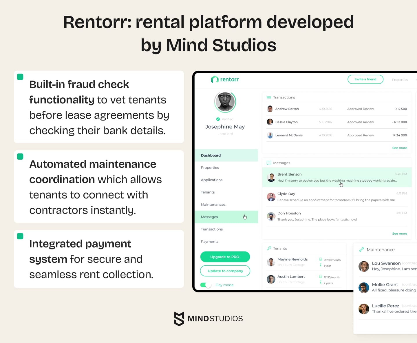 Rentorr rental platform developed by Mind Studios