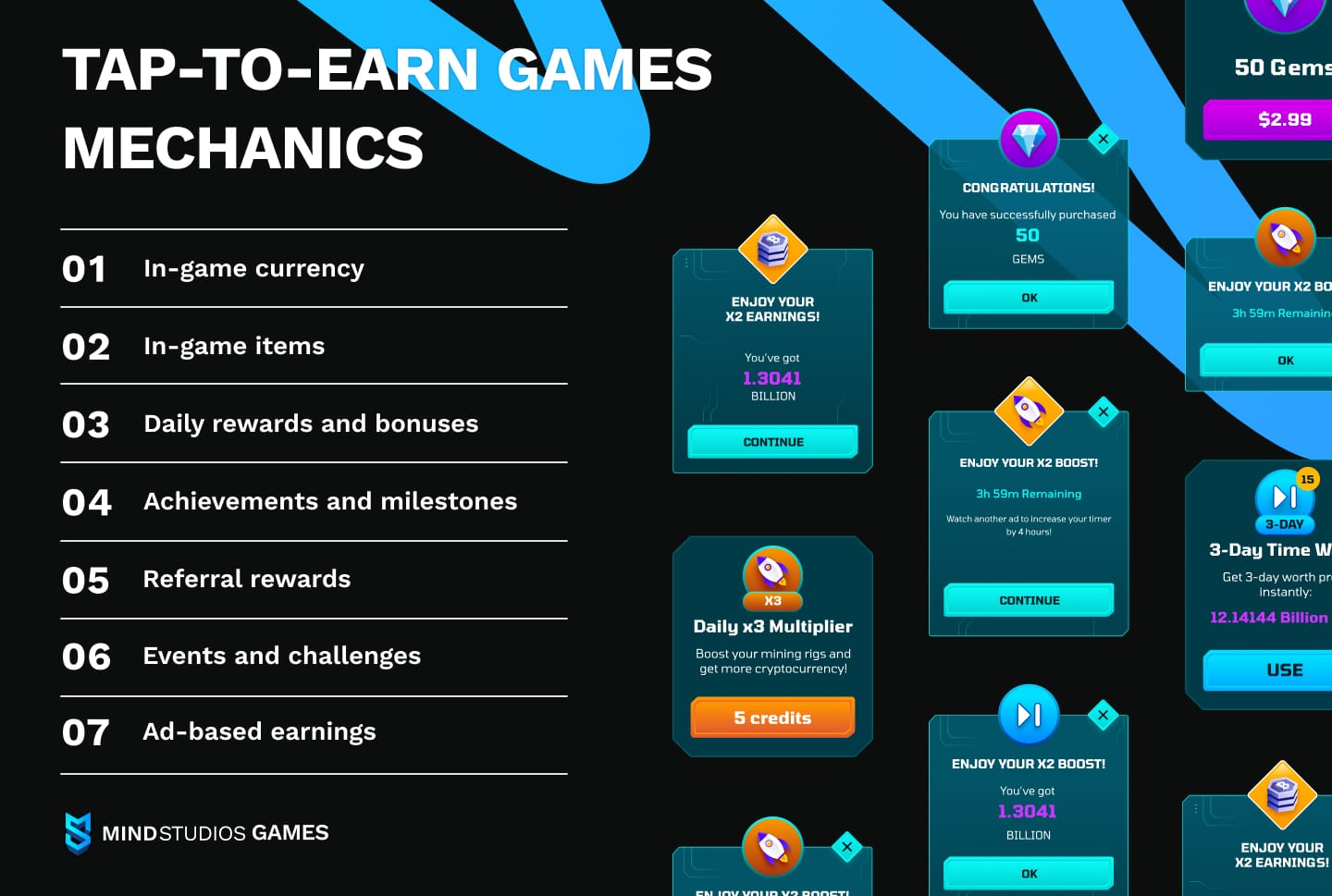 Tap-to-earn games mechanics