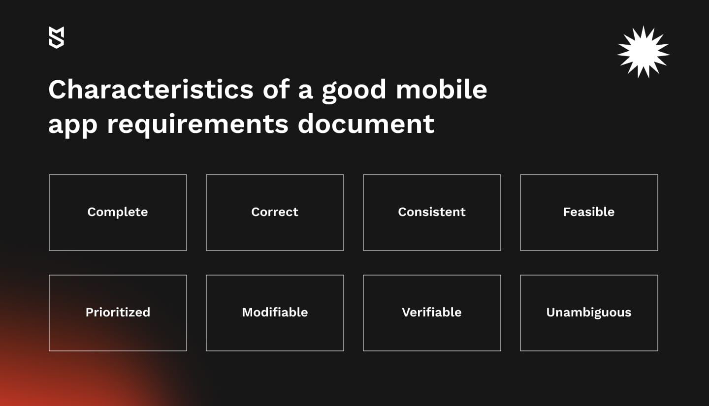 characteristics of a good mobile app requirements document