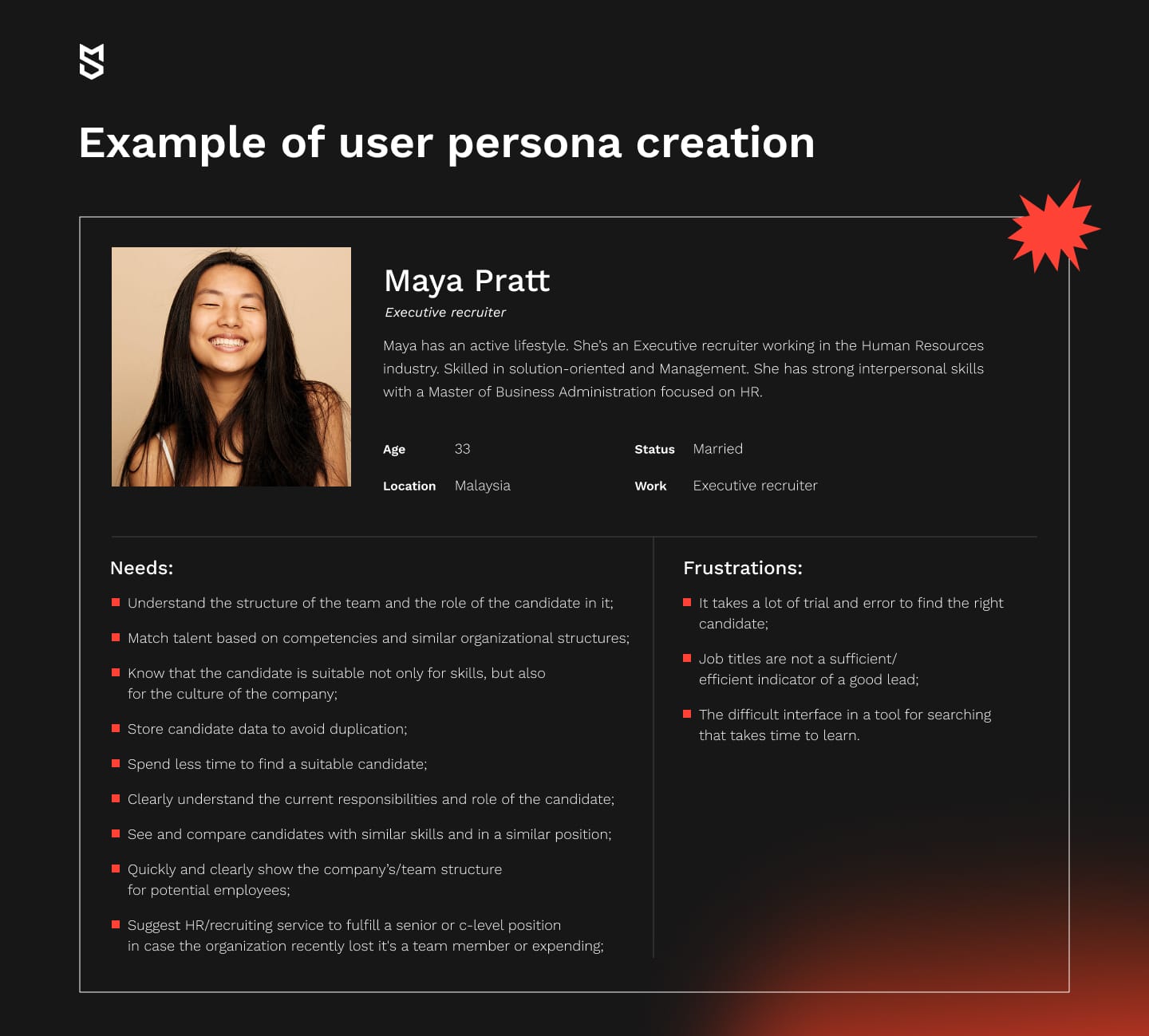 example of user persona creation