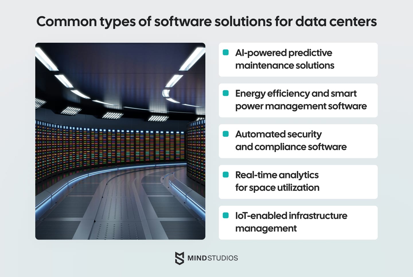 Common types of software solutions for data centers