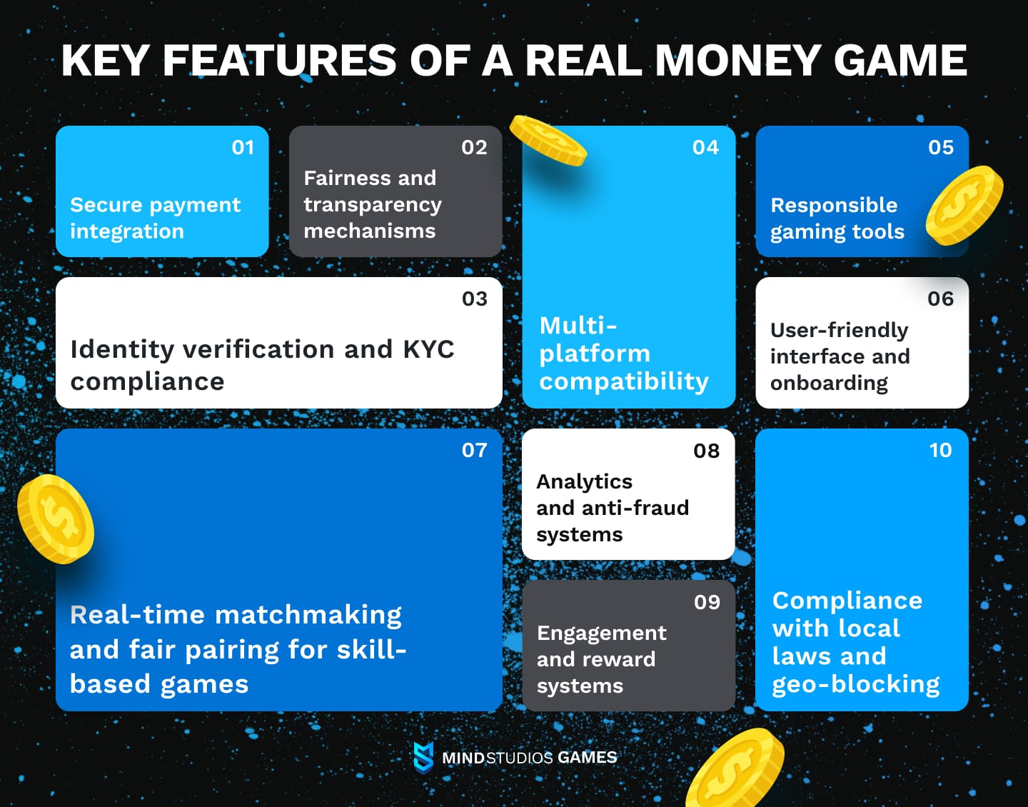 Key features of a real money game