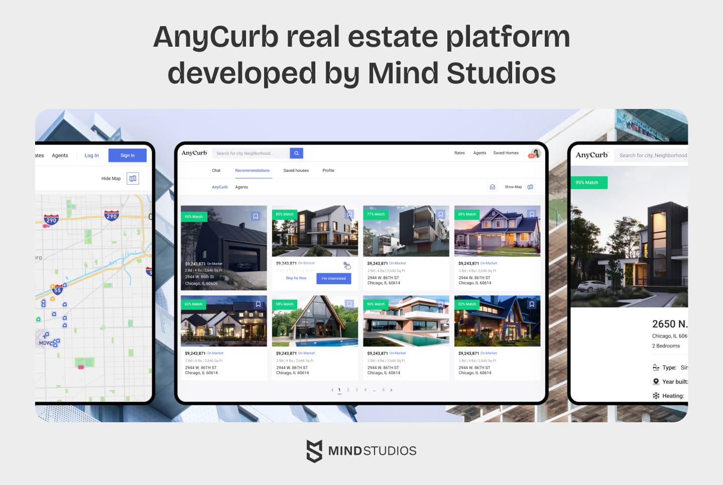 AnyCurb real estate platform developed by Mind Studios