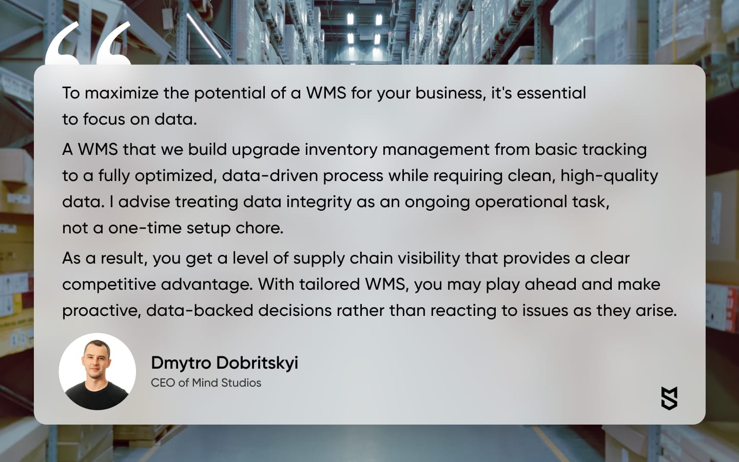 end-to-end supply chain visibility with WMS
