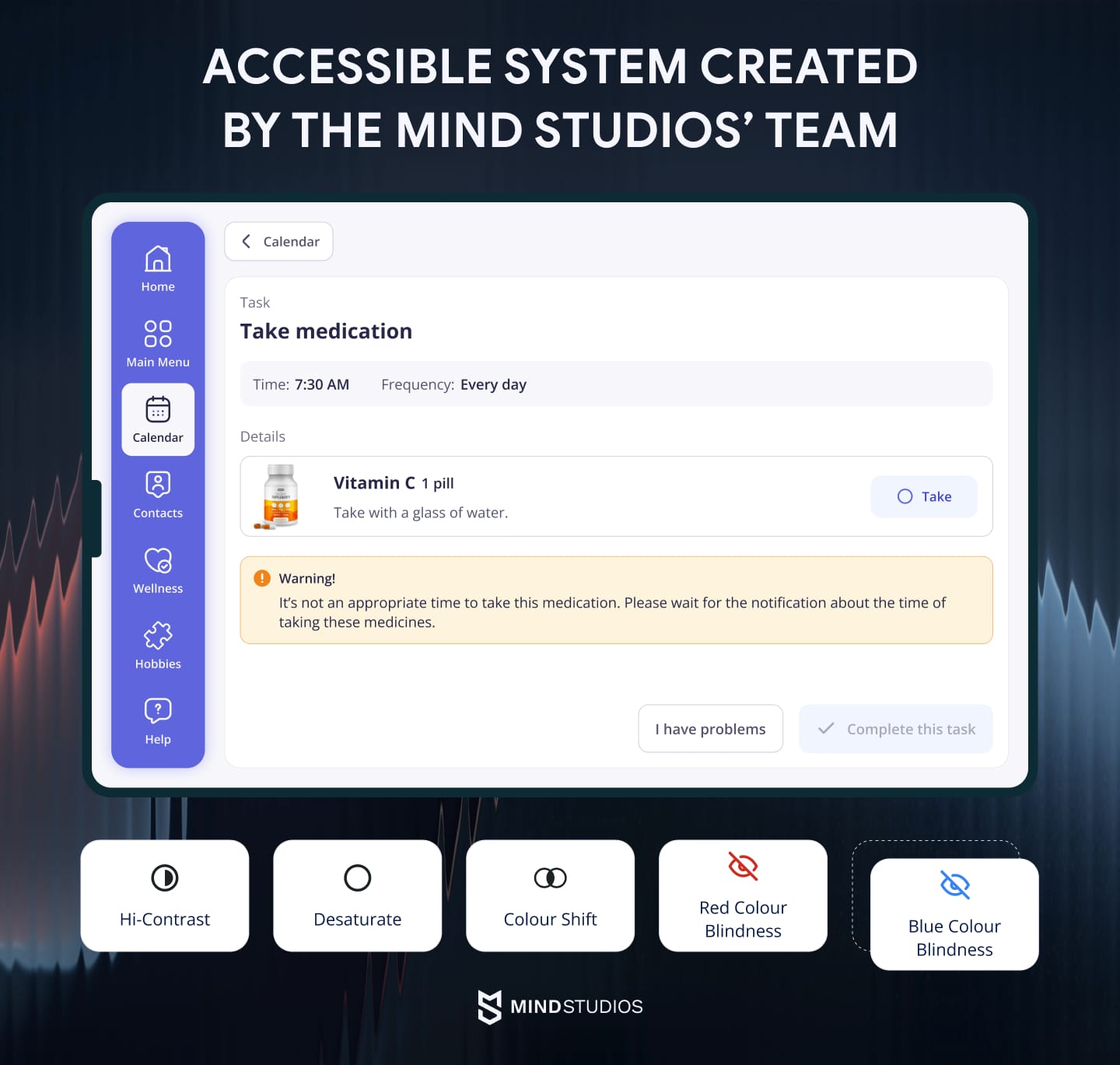 Accessible system created by the Mind Studios’ team