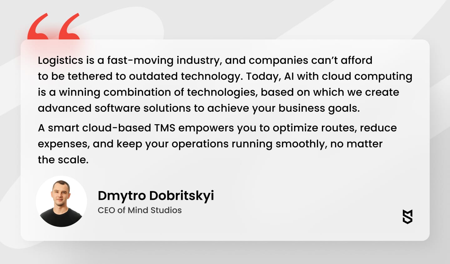 Smart cloud-based TMS solutions