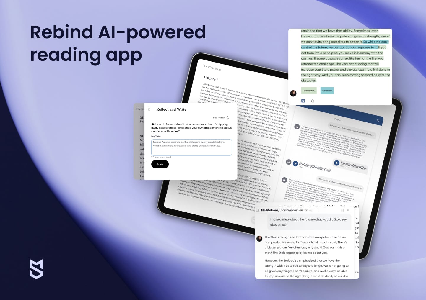 Rebind AI-powered reading app developed by Mind Studios