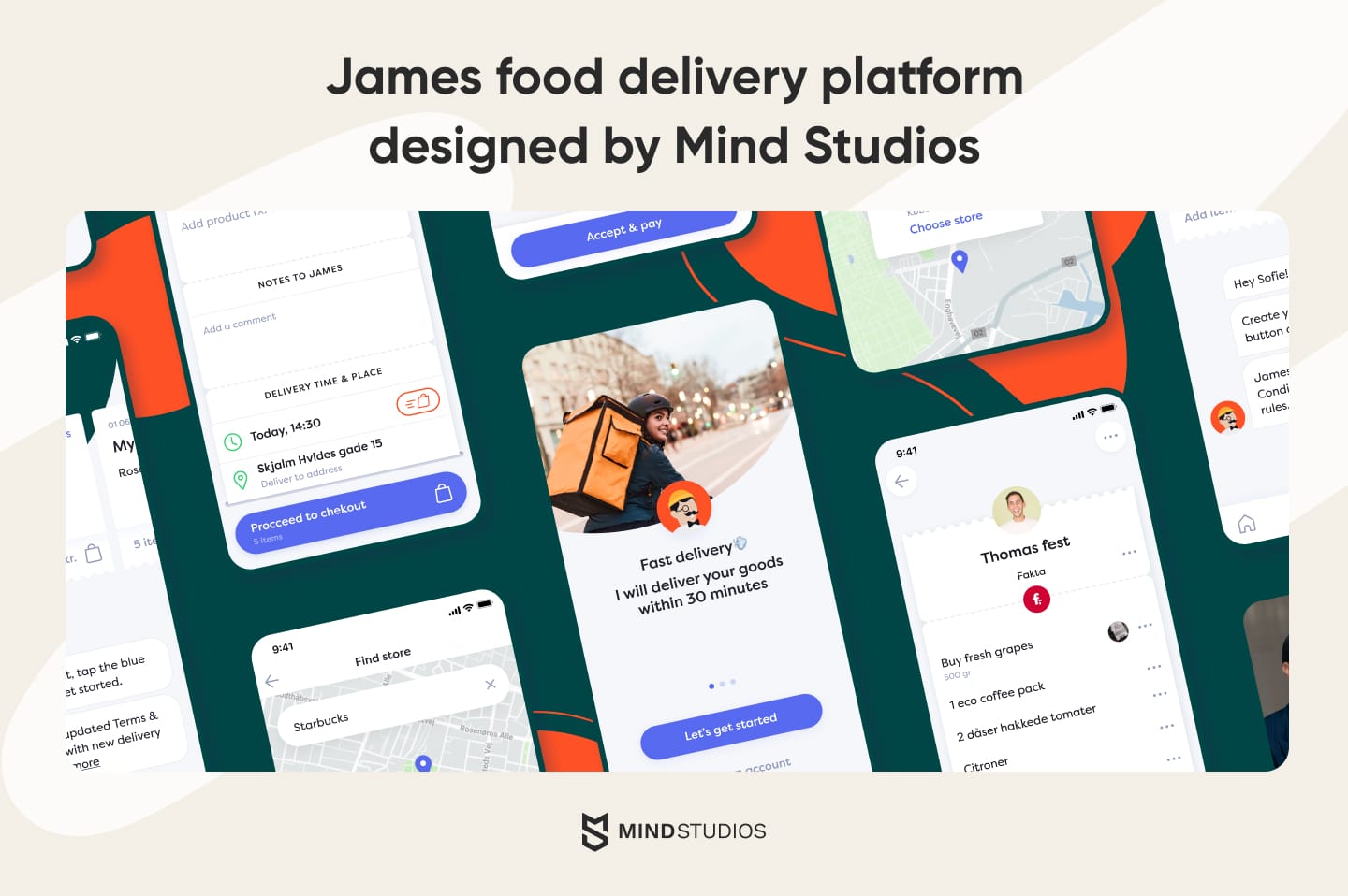 James food delivery platform designed by Mind Studios