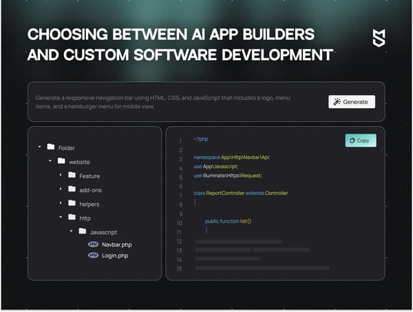 Choosing Between AI App Builders and Custom Software Development: A Complete Guide for Your Business