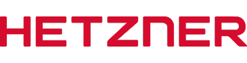 HETZNER wordmark in bold red uppercase letters on white background.